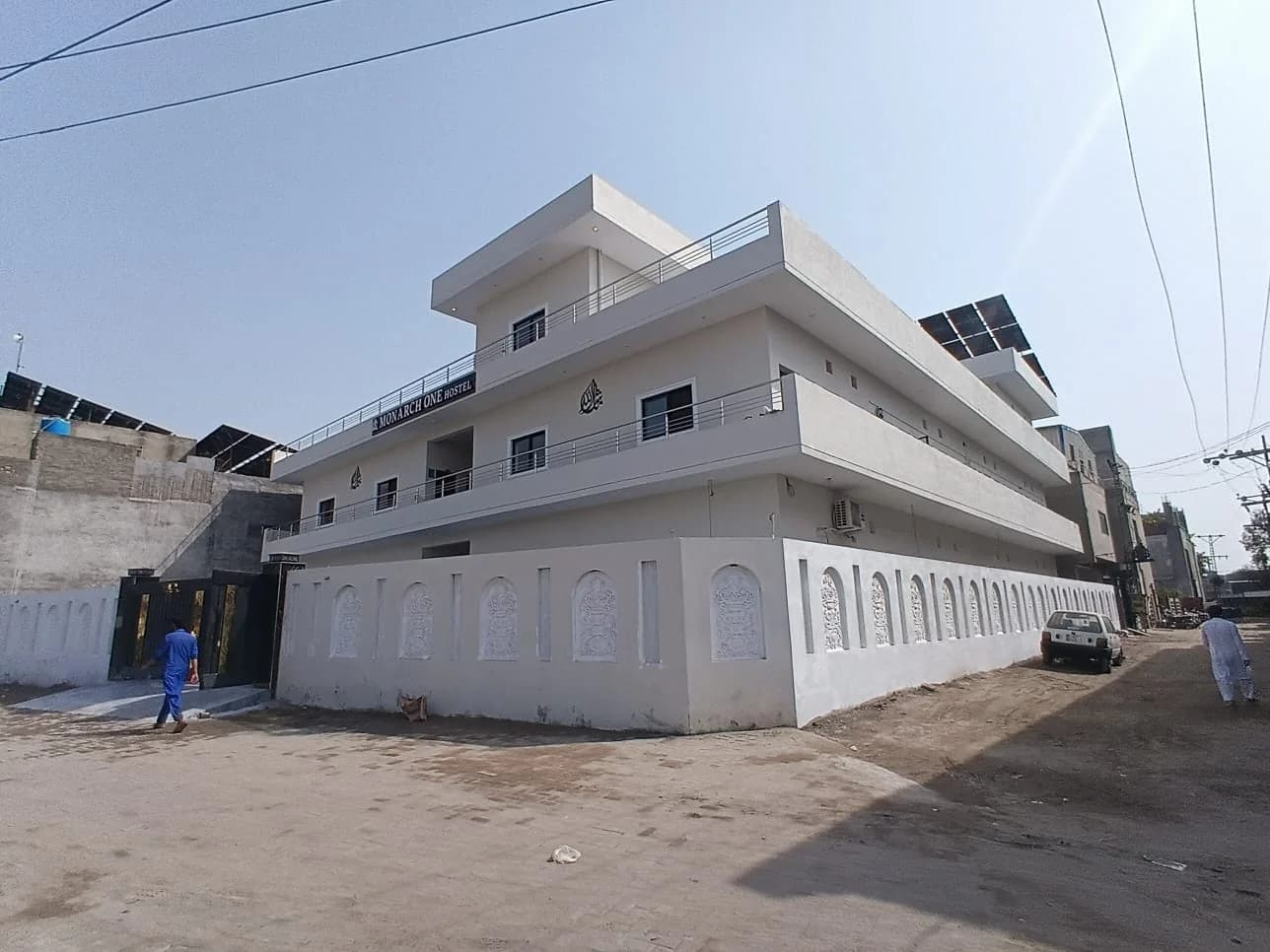 Daytime corner view showing the actual residence exterior